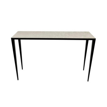 Blackened Iron Console W/ Limestone Inset After JMF