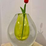 Large Seguso Vetri d'Arte Citron and Clear Murano Vase by Flavio Poli