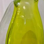 Large Seguso Vetri d'Arte Citron and Clear Murano Vase by Flavio Poli