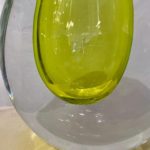Large Seguso Vetri d'Arte Citron and Clear Murano Vase by Flavio Poli