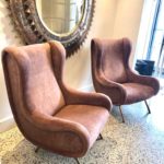 Marco Zanuso Senior Armchairs for Arflex in Opaque Rose Suede Leather, Pair