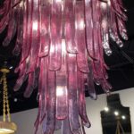 Monumental a.v. Mazzega 3-Tier Lilac Murano Glass Chandelier