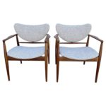 Pair of Finn Juhl No. 48 Danish Modern Chairs for Baker, 1950's