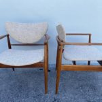 Pair of Finn Juhl No. 48 Danish Modern Chairs for Baker, 1950's