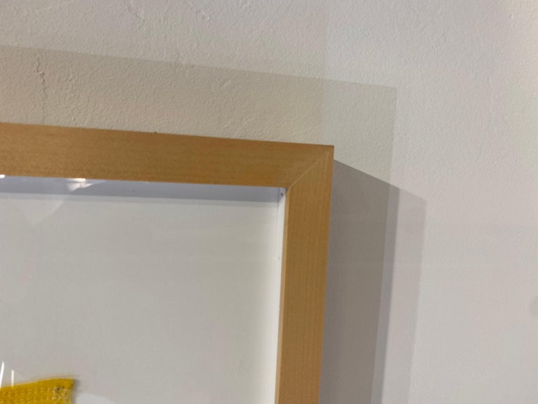 Framed WW II Nautical Signal Flag 'Yellow & Blue'