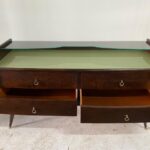 Exquisite Burl Wood Veneer and Brass Italian Commode from 1940's