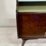 Exquisite Burl Wood Veneer and Brass Italian Commode from 1940's