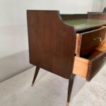 Exquisite Burl Wood Veneer and Brass Italian Commode from 1940's