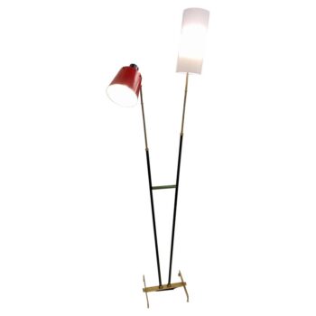 Early Stilnovo Double-Cone Floor Lamp (Original Label)