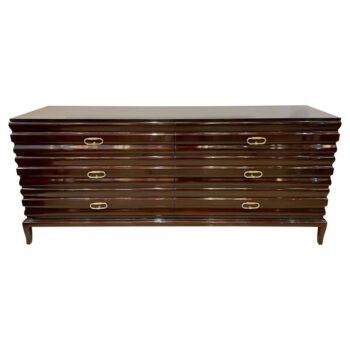 Original Tommi Parzinger Sculpted Front Chest of Drawers 'Signed'