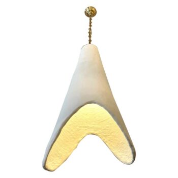 Organic Oversized Cone Pendant in French Plaster