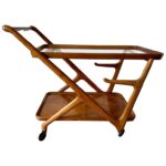 Vintage Walnut Cesare Lacca Tea Trolley Cart for Cassina