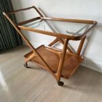 Vintage Walnut Cesare Lacca Tea Trolley Cart for Cassina
