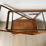 Vintage Walnut Cesare Lacca Tea Trolley Cart for Cassina
