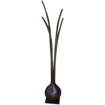 David Ebner Bronze Scallion Floor Sculpture, Signed
