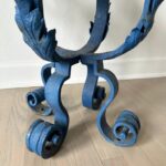 Antique French Scrolled Iron Side-table w/ Marble Top