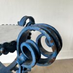 Antique French Scrolled Iron Side-table w/ Marble Top