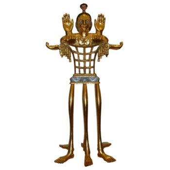 Pedro Friedeberg "Venus of Galveston" Tall Gilt Sculpture Signed