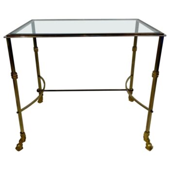 Italian Regency Rams feet Brushed Steel & Brass Console Table