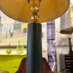 Forest Green Leather Clad Vintage French Table Lamp