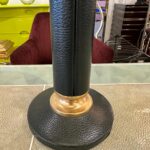 Forest Green Leather Clad Vintage French Table Lamp