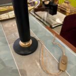 Forest Green Leather Clad Vintage French Table Lamp