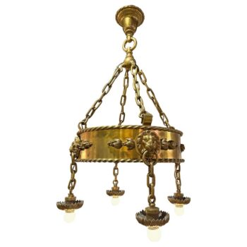 E.F. Caldwell Important Bronze Chandelier