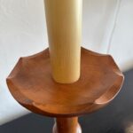 Turned Wood Lamps with Chess Pawn Design, Pair