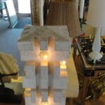 Italian White Marble Constructionist Lamp