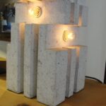 Italian White Marble Constructionist Lamp