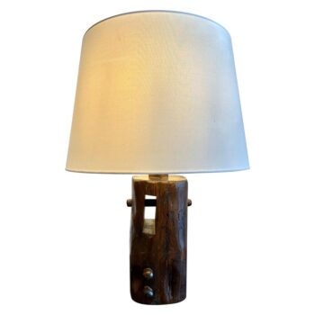 A. Noll Style Tribal Wood Table Lamp