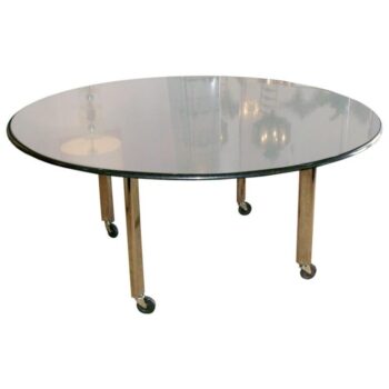 Joe D'urso for KNOLL International Black Granite Top Round Dining Table