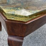 Reverse Painted Thick Glass Art Deco Cocktail / Coffee Table