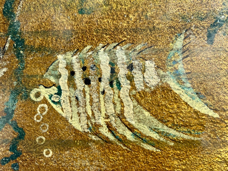 Reverse Painted Thick Glass Art Deco Cocktail / Coffee Table