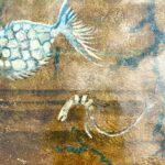 Reverse Painted Thick Glass Art Deco Cocktail / Coffee Table