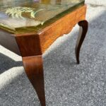 Reverse Painted Thick Glass Art Deco Cocktail / Coffee Table