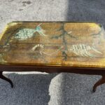 Reverse Painted Thick Glass Art Deco Cocktail / Coffee Table