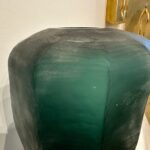 Emerald Green Faceted Murano Glass Vase