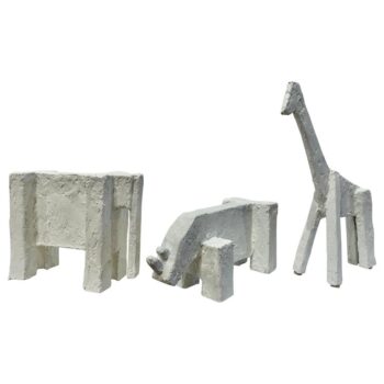 Brutalist Plaster Animal Sculptures, Italy, Set of 3