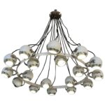 Extremely Rare Stilnovo Articulating Globe 18-Light Chandelier