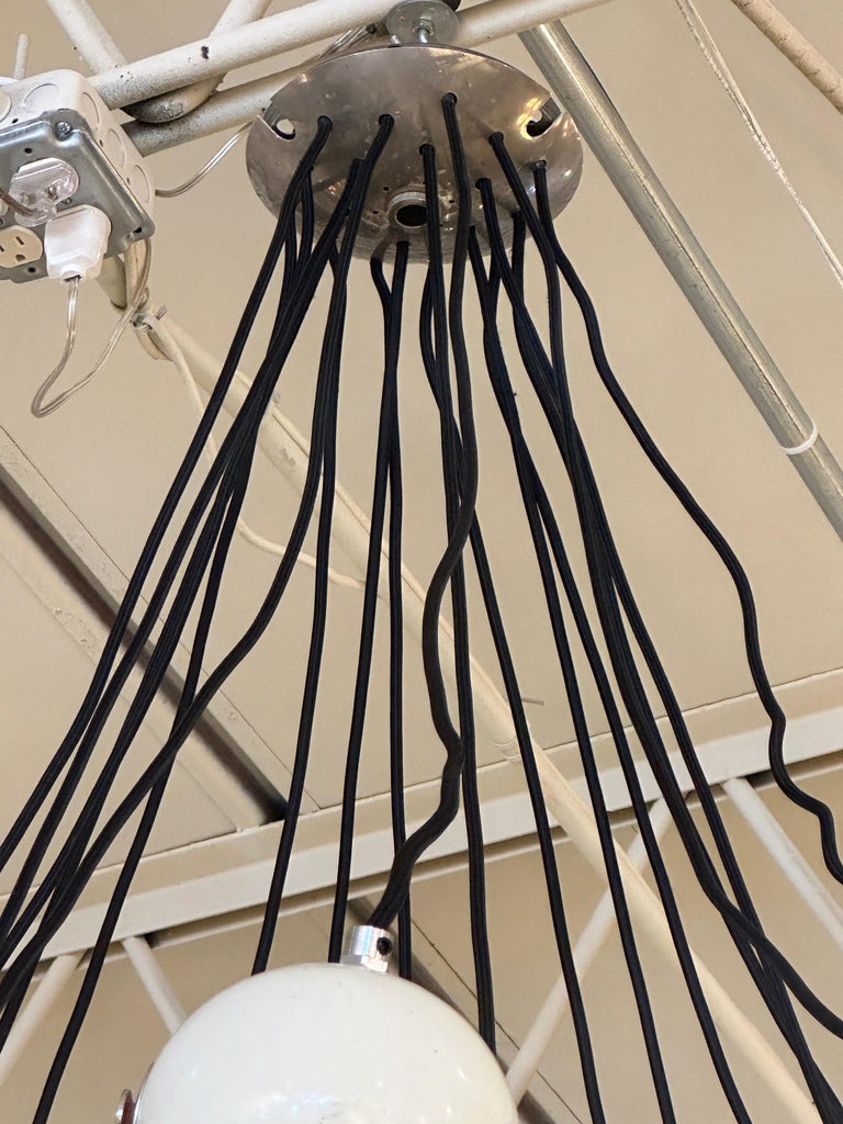 Extremely Rare Stilnovo Articulating Globe 18-Light Chandelier