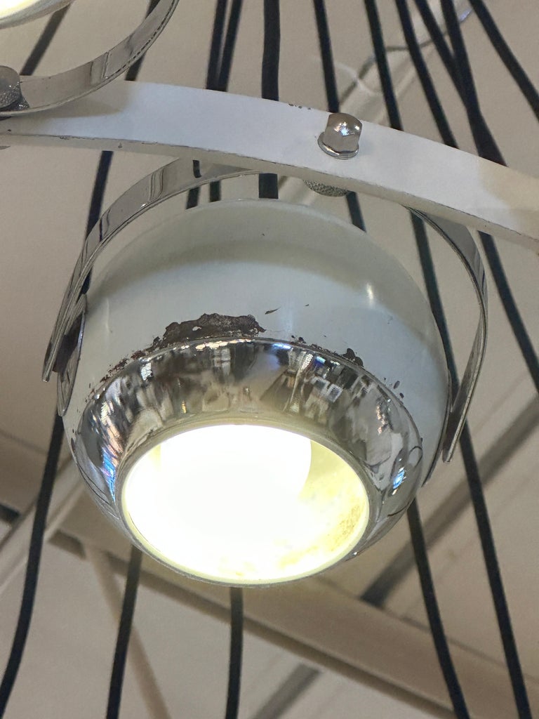 Extremely Rare Stilnovo Articulating Globe 18-Light Chandelier