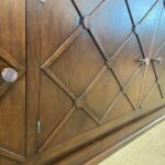 Long French Mid-Century Lattice Front Sideboard/ Cabinet