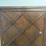 Long French Mid-Century Lattice Front Sideboard/ Cabinet