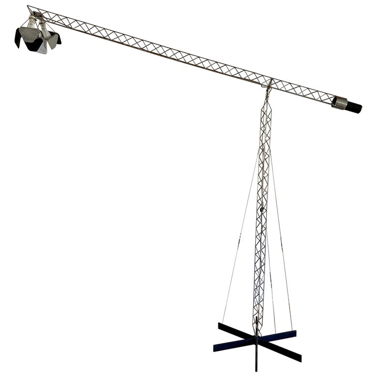 Extra Large Vintage Curtis Jeré Crane Floor Light