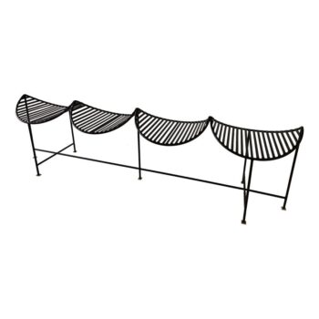 Iron Four-Seat Powder-coated Bench