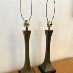 Pair of Stewart Ross James Verdigris Bronze Table Lamps for Hansen