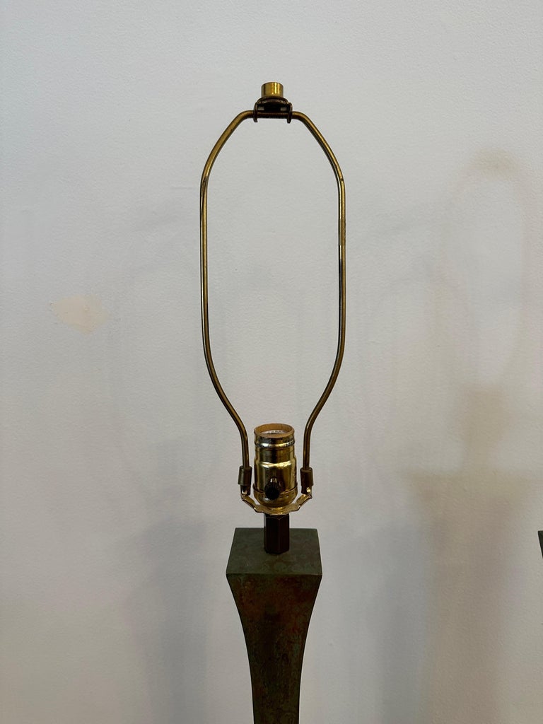Pair of Stewart Ross James Verdigris Bronze Table Lamps for Hansen