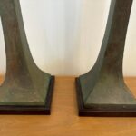 Pair of Stewart Ross James Verdigris Bronze Table Lamps for Hansen