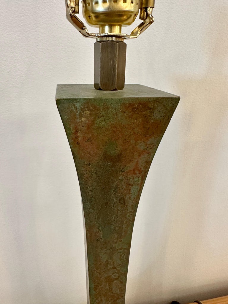 Pair of Stewart Ross James Verdigris Bronze Table Lamps for Hansen